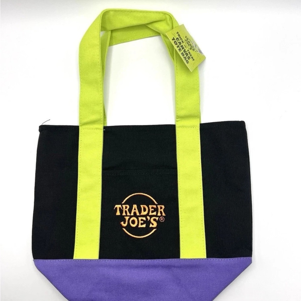 Trader Joe’s Black and Purple Tote Bag new with tags